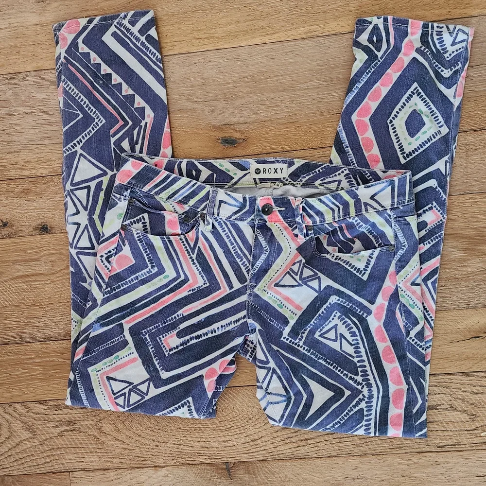 Roxy Surf Patterned Jeans coconut girl indie sleaze tribal normcore hipster